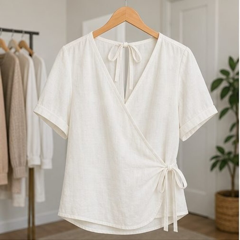 Ivory V Neck Top